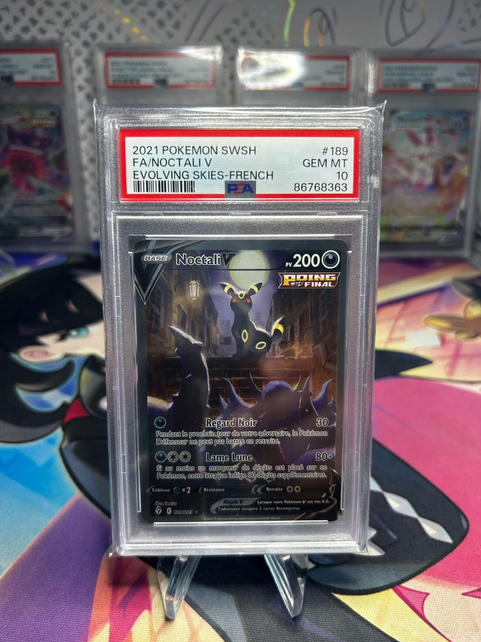 Noctali V Alt PSA 10 189/203 EB07 – Carte Pokemon