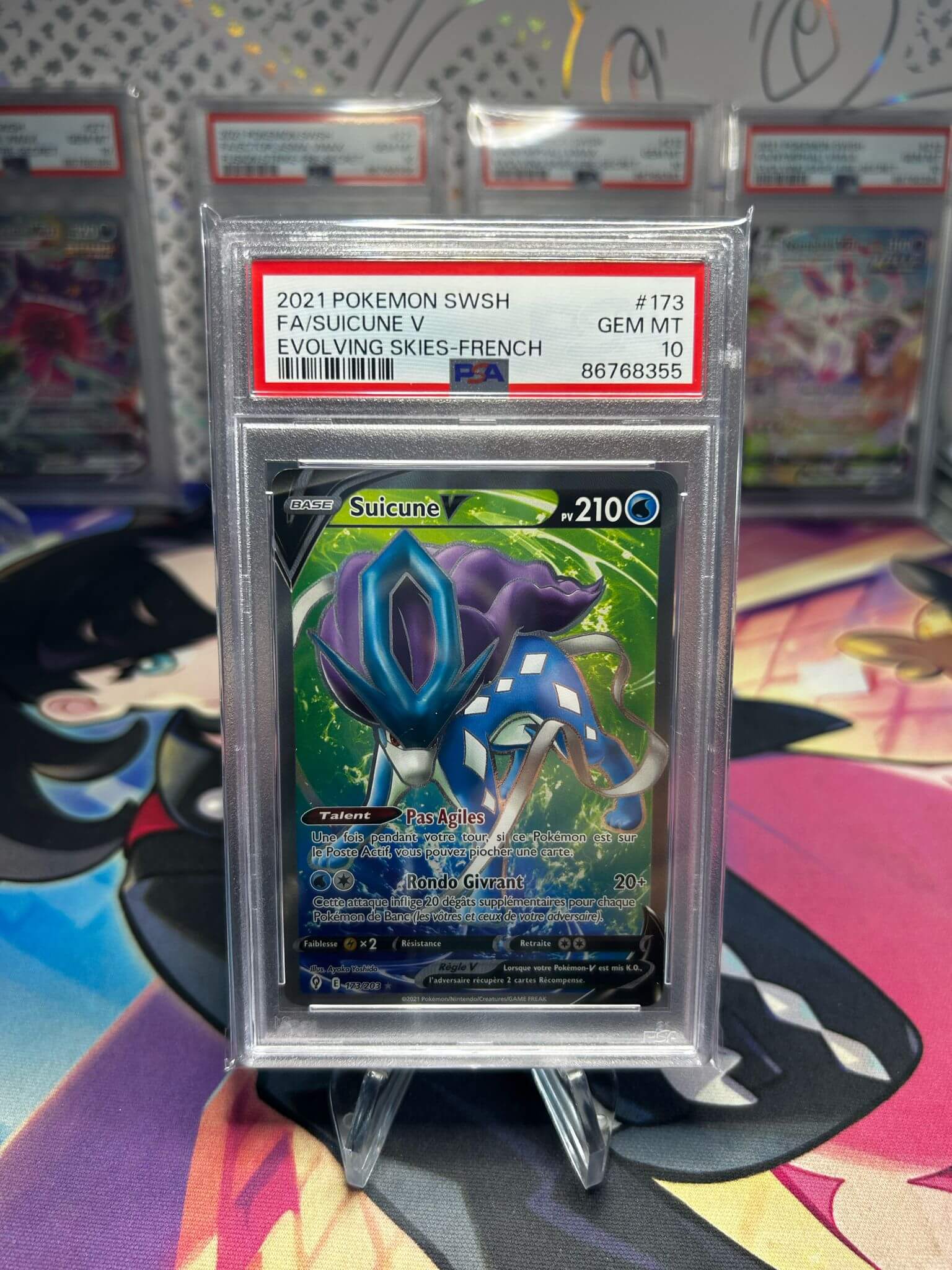 Suicune V FA PSA 10 173/203 EB07 – Carte Pokemon
