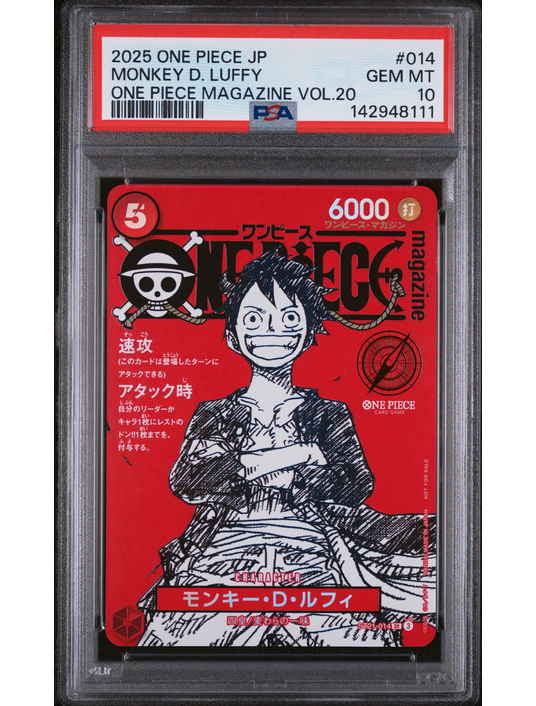 Monkey D Luffy ST21 014 PSA 10 Japanese - Magazine vol 20 One Piece