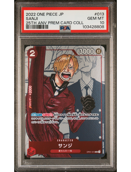 Sanji 25TH anniversary PSA 10 OP01 013 Japanese – One Piece