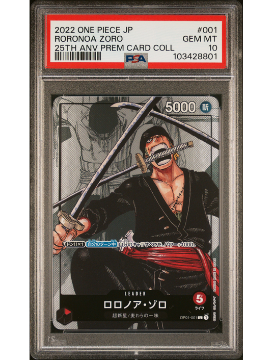 Zoro 25TH anniversary PSA 10 OP01 001 japanese – One Piece