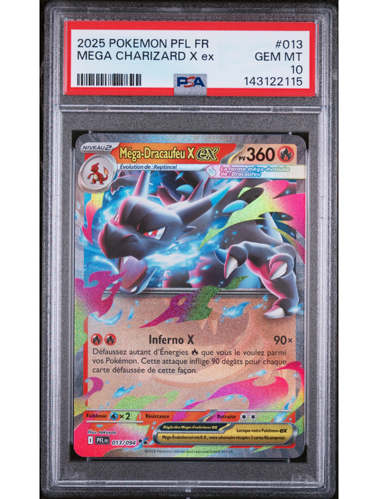 Mega Dracaufeu X ex 013 ME2 FR PSA 10 – Carte Pokémon
