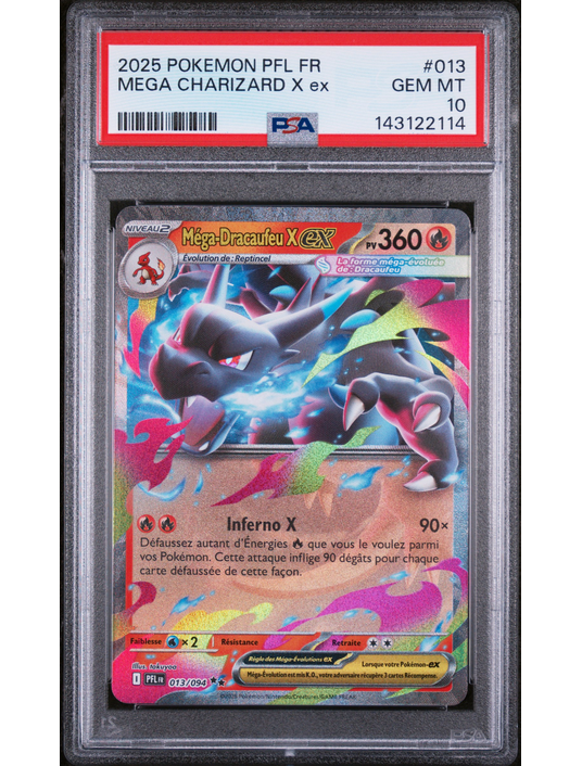 Méga-Dracaufeu X ex ME2 013 FR PSA 10 – Carte Pokémon