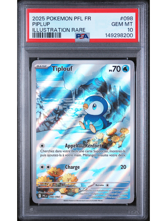 Tiplouf 098/094 ME2 FR PSA 10 – Carte Pokémon