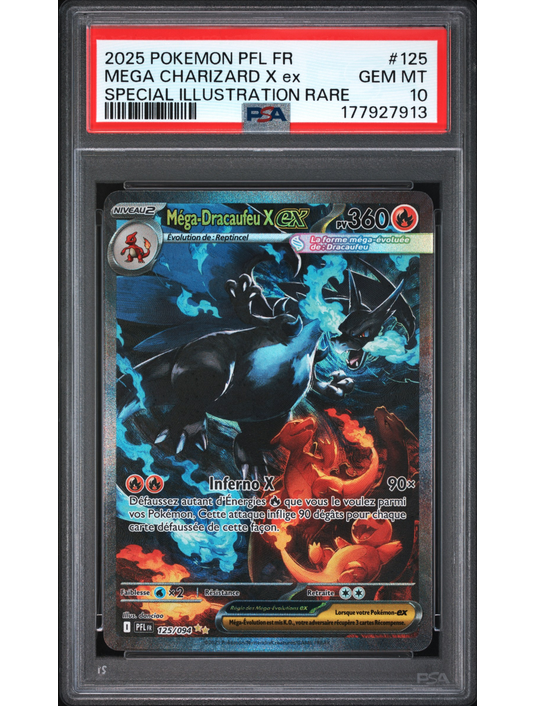 Méga-Dracaufeu X ex 125 FR PSA 10 GEM MINT — Flammes Fantasmagoriques ME2